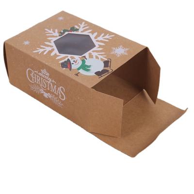 China Recycled Materials Jahuy Color Print Custom Logo Brown Paper Packing Box OEM/ODM Customize Cardboard Kraft Paper Gift Box With Clear Window for sale