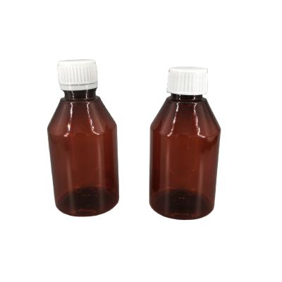 China Amber Oval Plastic Pet Bottle Medicine Oral Liquid Medicine Bottle Children's Medicine Bottle en venta