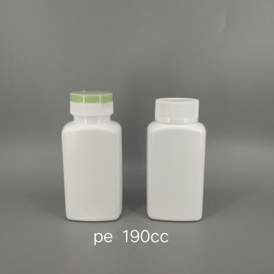 China 190cc Medicine Nature PE Plastic Pill Bottles With Twist Off Lids Inner Tube Bottle for sale