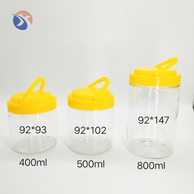 China Newest Designer Multipurpose Honey Candy Pet Plastic Bulk Food Jar With Screw On Lids for sale