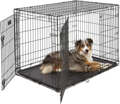 China Breathable Pets Dog Crate | iCrate Single Door and Fully Equipped Folding Double Door Metal Dog Crates for sale