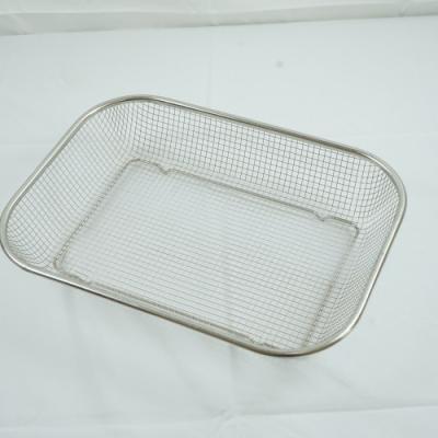 China Hot Selling Protective Mesh Home Fruit Storage Wire Basket Simple Silver Steel Wire Tray for sale