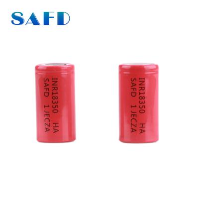 China High Rate Battery Capability MSDS Approved Fast Shipping 3.6V 3.7V 1100mah 18350 Rechargeable Battery Cells for sale