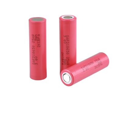 China 25HR 2500mah 18650 custom cylindrical 3.6 volt diy ebike lithium ion baterias BOATS quality charging packs for sale