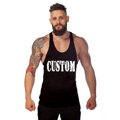 China Fashion Fitness Anti Shrink Custom Workout Vests Muscle Gym Shirt Masculine Men's Sleeveless Tank Tops For Men for sale