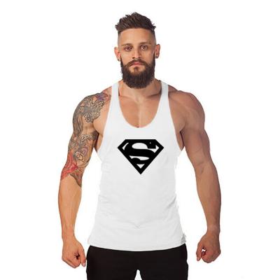 China 2021 Customs Casual Logo Print Sports Mens Tank Top , Travel Vest Gym Sleeveless Tank Top for sale