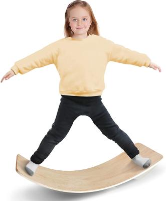 China Eco-friendly Material Wood Shimmy Balance Board For Kids Wooden Toys Balancing Board Double Layer Anti Pinch Hand Rocker Board for sale