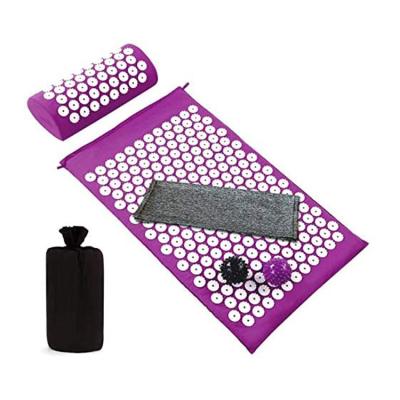 China Portable Acupressure Mat and Pillow Set Yoga Mat with Pillow Back Mat for Massage and Pain Relief and Stress Reduction with Carry Bag for sale