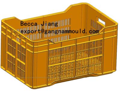 China Vegetable crate box logistics box mold 4 slides steel crate mold,mold for sale