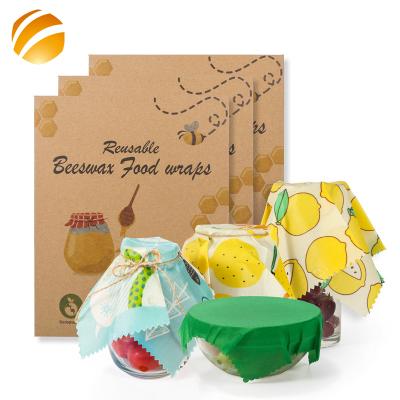 China Eco Friendly Wholesale Eco Friendly Beeswax Wrap Kitchen 100% Vegetables Washable Beeswax Food Wrap for sale