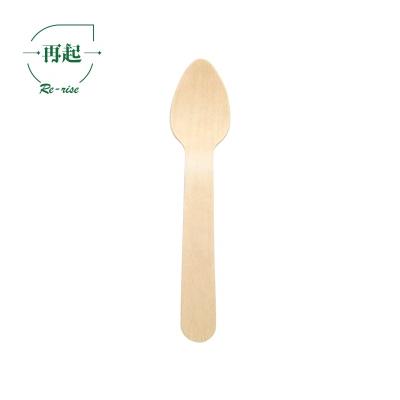 China 11cm Long Eco-Friendly Biodegradable Disposable Wooden Spoon, Tea Spoon, Dessert Spoon for sale