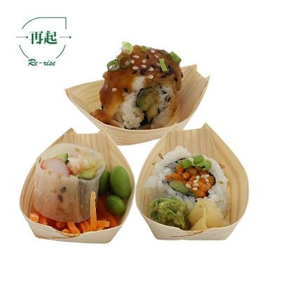 China Natural Poplar Disposable Sushi Boat Eco - Friendly Sustainable for sale