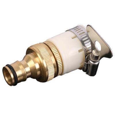 China Easily Install Universal Solid Brass Quick Connector Garden Hose Fittings Male-Female Garden Hose Faucet Adapter Garden Hose Fittings for sale