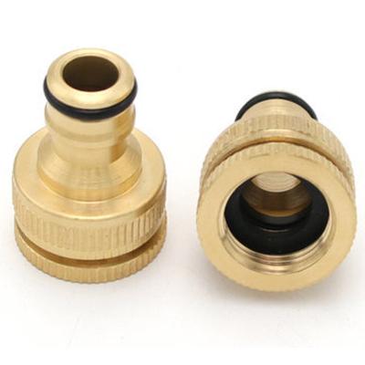 China Efficient Watering Garden Hose Faucet Solid Brass Hose Connector Female Threaded Brass Connector Threaded Faucet Adapter Brass Hose Connector for sale