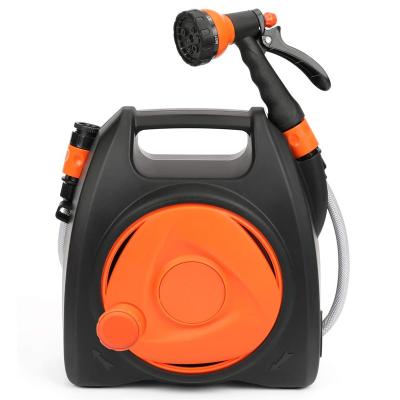 China Adjustable Garden Hose Retractable Reel With 7 Function Adjustable Convenient Wall Mount Portable Retractable Spray Hose Reel for sale