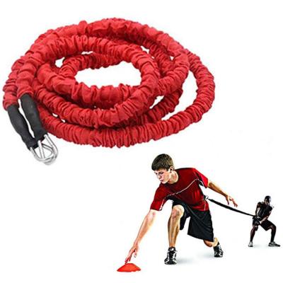 China Durable Dual Pull Fitness Resistance Band Rope With Nylon Sleeve For Motion Sprint Overspeed Training Fitness Resistance Band for sale