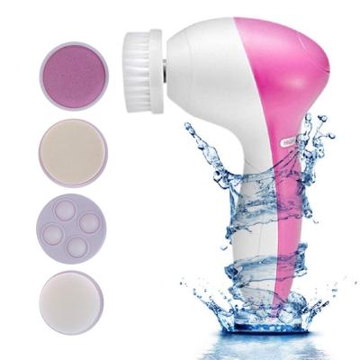 China Wholesale Acne Treatment 5 in 1 Electric Spinning Facial Brush Face Exfoliating Brush Facial Cleansing Brush for sale