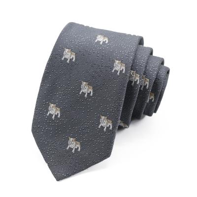 China Customizable 100% polyester fashion classic men's polyester jacquard high quality tie necktie with logo for sale