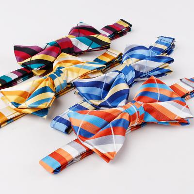 China High Quality Polyester Men's Fashion Jacquard Polyester Bow Tie Customizable Custom With Logo for sale