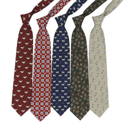 China Customizable 100% Polyester Men's Fashion High Quality Classic Polyester Printed Tie Tie Custom With Logo for sale