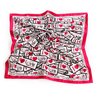 China Fashion Custom Made Custom Cheap Square Women Printing Silk Poylester Scarf Scarves With Logo for sale