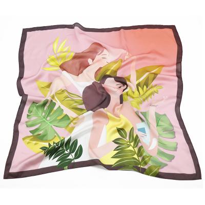 China Silk Scarf Logo Wholesale Custom Made Kerchief Polyester Cotton Chiffon Satin Custom Women's Scarves Custom Made for sale