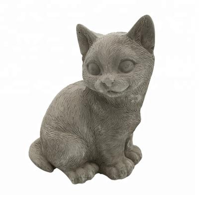 China Eco Friendly Cute Cheap Small Cat Sculpture Decorative Animal Concrete Sculpture for sale