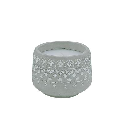 China ECO-frendly Home Decorative Round Candle Pot Concrete Cement Candle Jar for sale