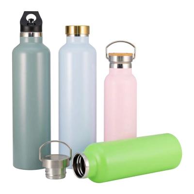 China PORTABLE Sports Water Bottle 500ml 600ml 750ml Double Wall Stainless Steel Eco Friendly Vacuum Insulated Thermos Water Bottle for sale