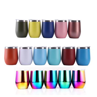 China Durable Stainless Steel Double Wall Cup Insulated Vacuum Water Wine Tumbler Coffee Mug With Logo Customized With Lid for sale