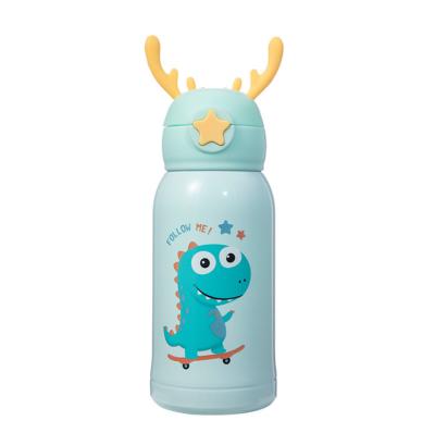 China Viable Custom Design Unique 350ml Vacuum Insulated Straw Children Stainless Steel Water Bottle for sale