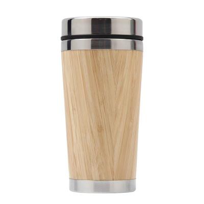 China Sustainable Coffee Water Mug Bpa Free Bamboo Metal Coffee Mug Double Vacuum Insulated Wall Cup With Bamboo Lid Stainless Steel Tumbler for sale