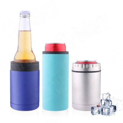 China PORTABLE 12oz Slim Beer Seltzer Stainless Steel Hard Drink Can Insulator Double Wall Vacuum Insulated Drink Stand Lean Box Cooler for sale