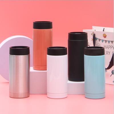 China Viable Custom Logo and Color Vacuum Lean Box Triple Insulated Cooler Glitter For 12 oz Box Slim Insulator for sale