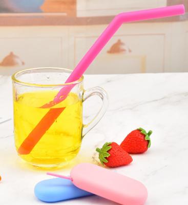 China BPA Free Eco - Friendly Silicone Stocked Drinking Straws , Reusable Silicone Straw for sale