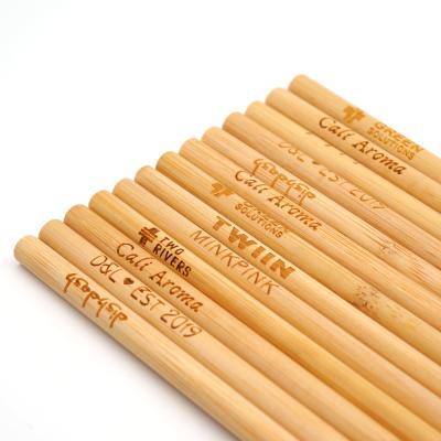 China Stocked Natural Bamboo Straw Amazon Supplier No Plastic Drinking Straws Milk Tea for sale