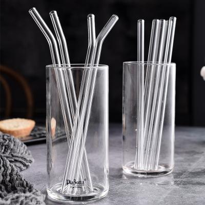 China Borosilicate Custom Logo Sustainable Recyclable Reusable Big Glass Jumbo Straws for sale