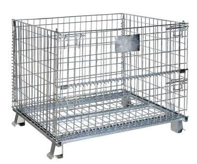 China Logistics Transportation Warehouse Metal Turnover Hardware Tools Storage Container Storage Container Cage Folding Cage for sale