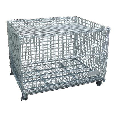 China Logistics Transportation Warehouse Customized 304 Stainless Steel Storage Cage Folding Turnover Box Butterfly Cage for sale