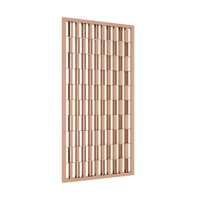 China Minimalist Decorated Rose Gold 304 Stainless Steel Living Room Partition Screen And Room Divider for sale