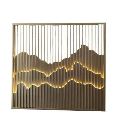 China Rot Proof Metal Walls Partition Room Divider Screens Adorn Stainless Steel Hotel Restaurant Spaces for sale