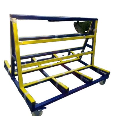 China Frame Type Trolley Protective Glass Frame Type Anti-Burst Stackable Movable Glass Carriage Rack for sale