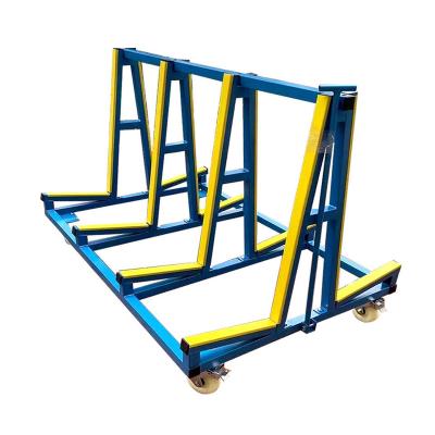 China Double Sided Folding Stackable Door and Window Glass Transport Turnover Rack Pull Glass Handling Trolley for sale