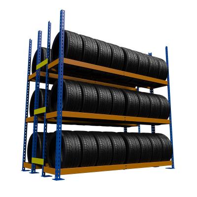 China Stackable Multi-Layer Tire Rack Auto Parts Workshop Shelf Large Volume Tire Storage For Easy Assembly for sale