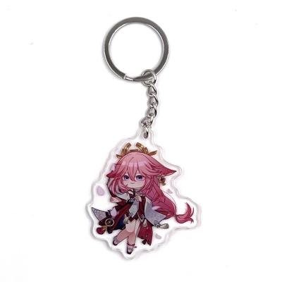 China Decoration Gift new trend charms clear acrylic custom logo printed transparent hologram keychain make your own acrylic keychain with anime for sale