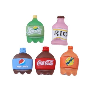 China Europe Mix Frosted Resin Simulation Beverage Bottle Multi Color Flat Back Cartoon Resin Cabochon For DIY Accessories Wholesale for sale