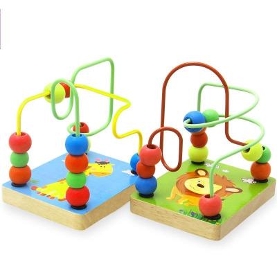 China For Kids Education Multiple Styles Puzzle Toy Geometry Shape Cognitive Wood Toy Children's Game Building Block Bead Winding For Kids Educational for sale