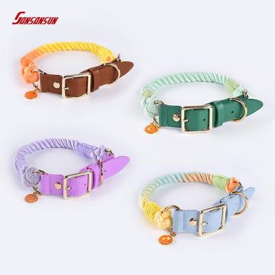 China Durable 2021 Adjustable Cotton/Adjustable/Adjustable Leather Dog Collars And Dog Collar Training For All Seasons for sale