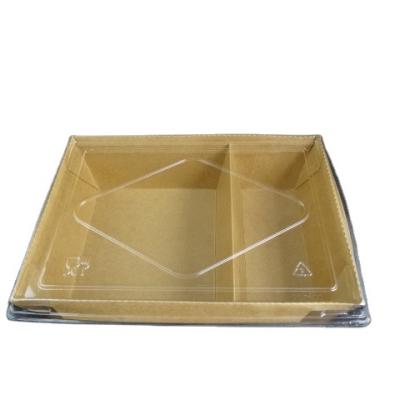 China Excellent quality from best quality traditional china supplier waterproof and oil proof kraft paper tray with lid two lattice box for sale