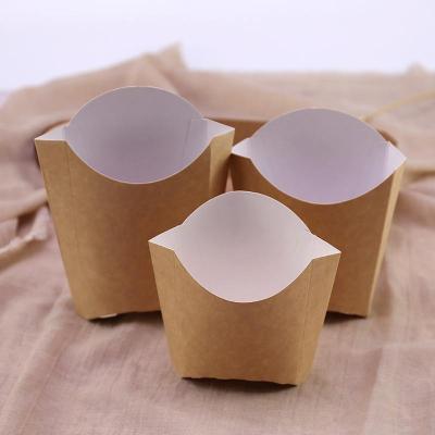 China Large quantity traditional stock waterproof and oil proof kraft paper french fries box for sale for sale